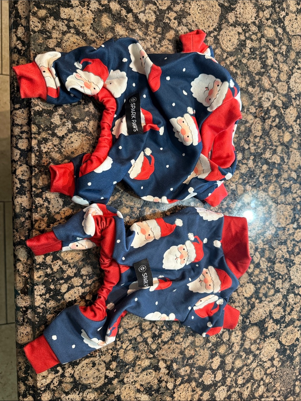 Spark Paws Navy & Red Santa Dog Pajamas